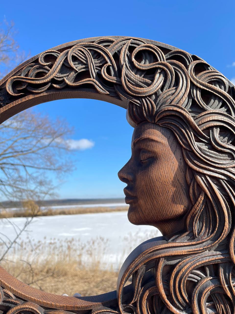 Crescent moon with woman face - Kozak Work Shop
