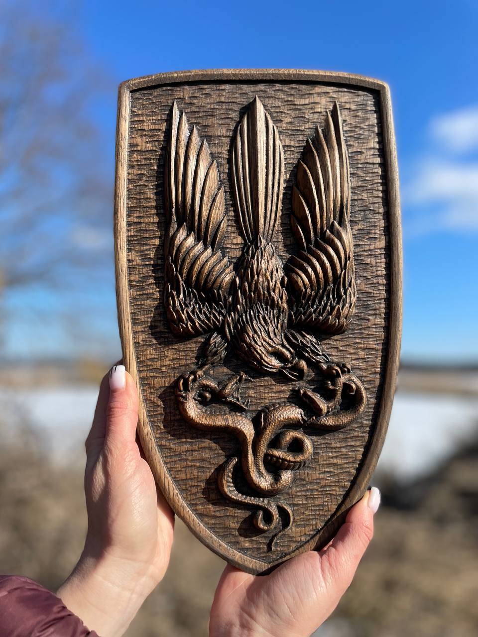 Ukrainian army symbol PVC Shield Eagle Trident - Kozak Work Shop