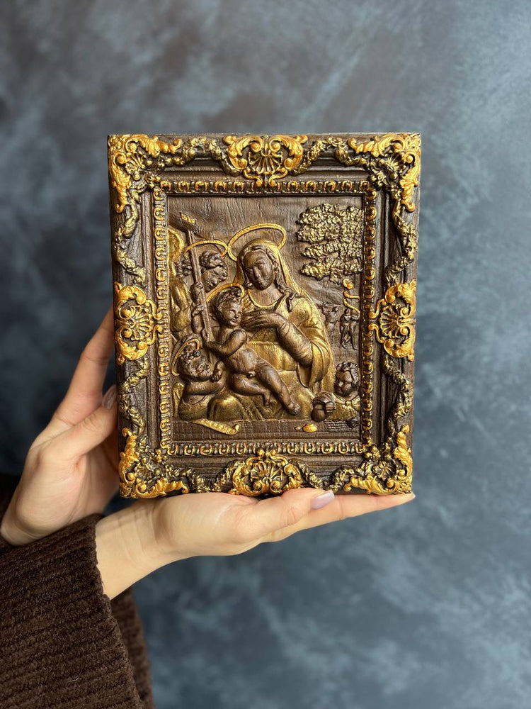 Nursing Madonna Wooden Carved Picture - Kozak Work Shop