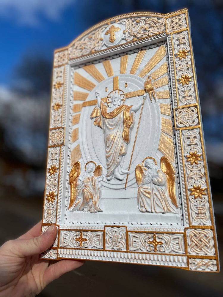 Religious Wooden icon Resurrection of Christ - Kozak Work Shop
