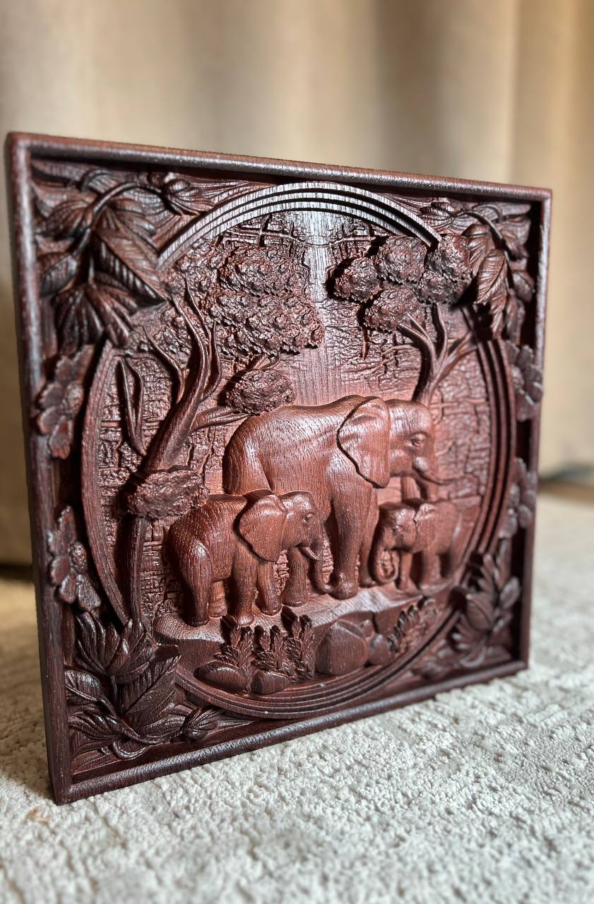 Elephant Wall Wooden Plaque - Kozak Work Shop