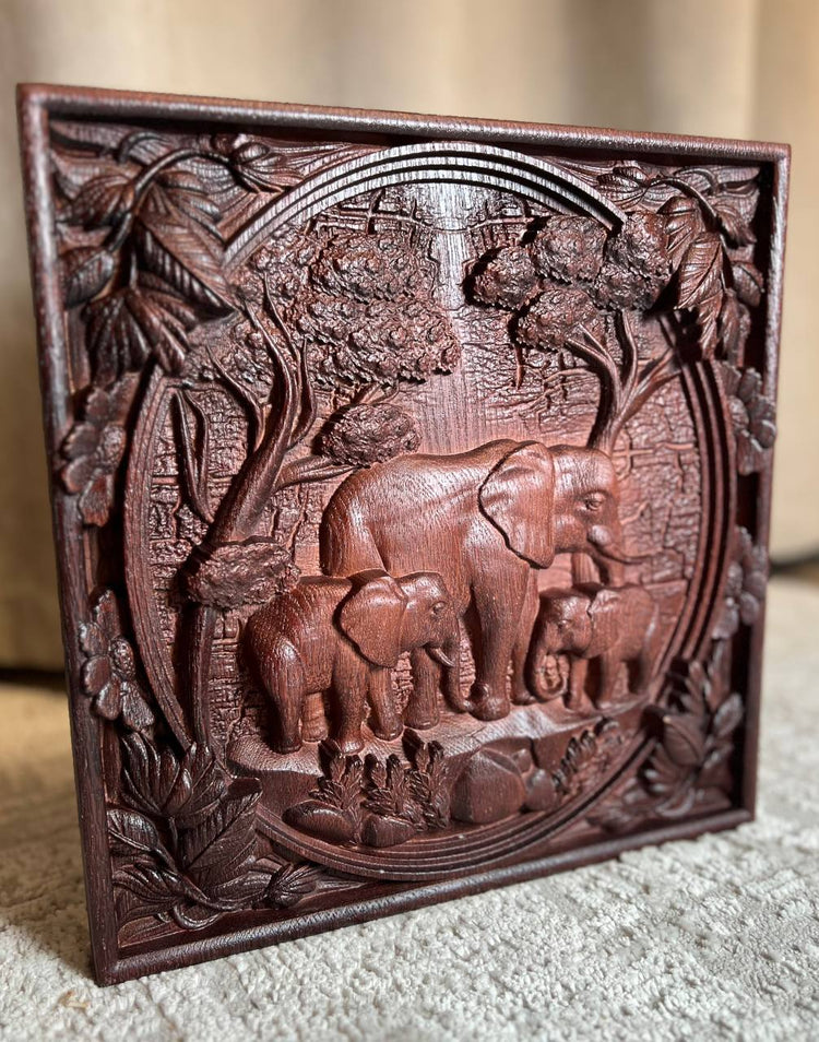Elephant Wall Wooden Plaque - Kozak Work Shop