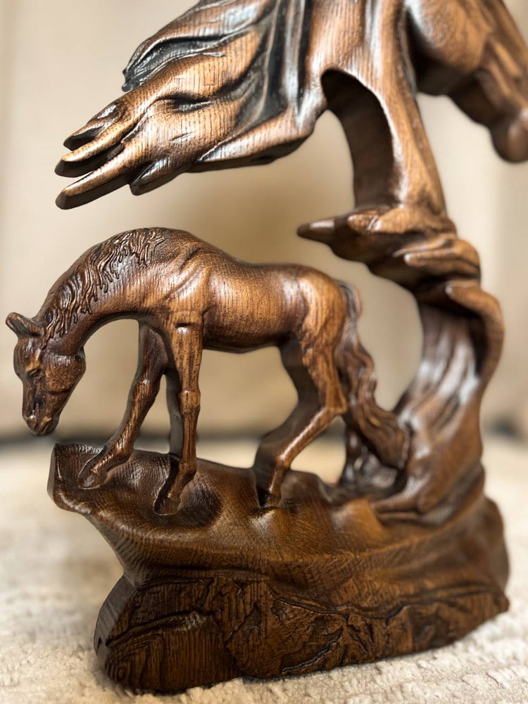 Horse Wooden Carved Plaque - Kozak Work Shop