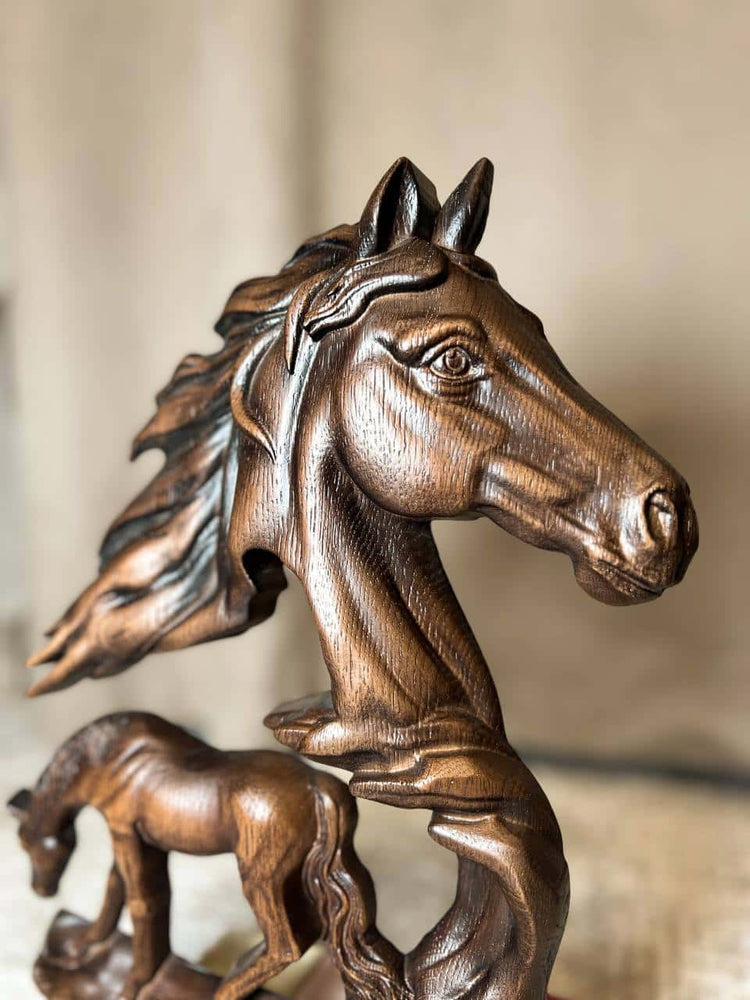 Horse Wooden Carved Plaque - Kozak Work Shop