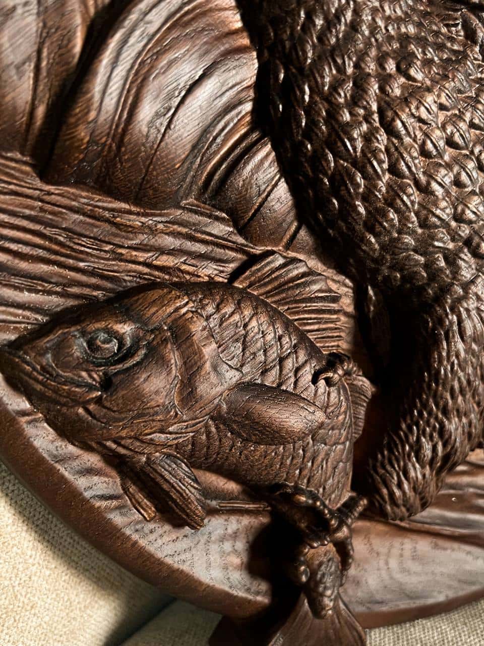Hawk Wooden Carved Plaque - Kozak Work Shop