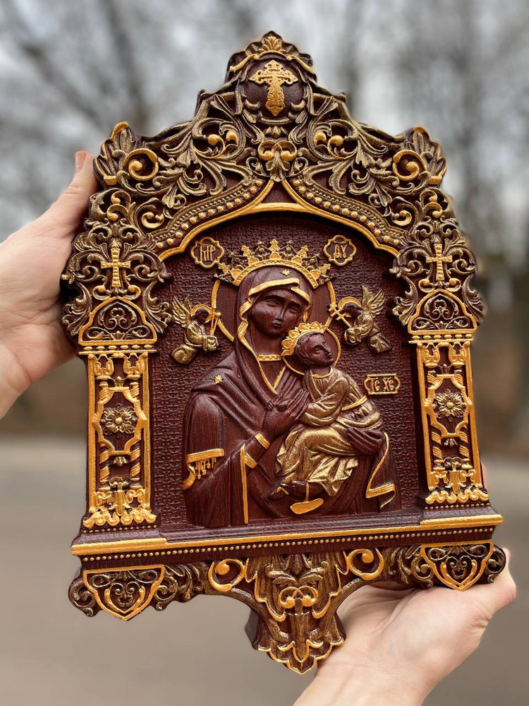 Our Lady of Perpetual Help Wooden Icon Baroque - Kozak Work Shop