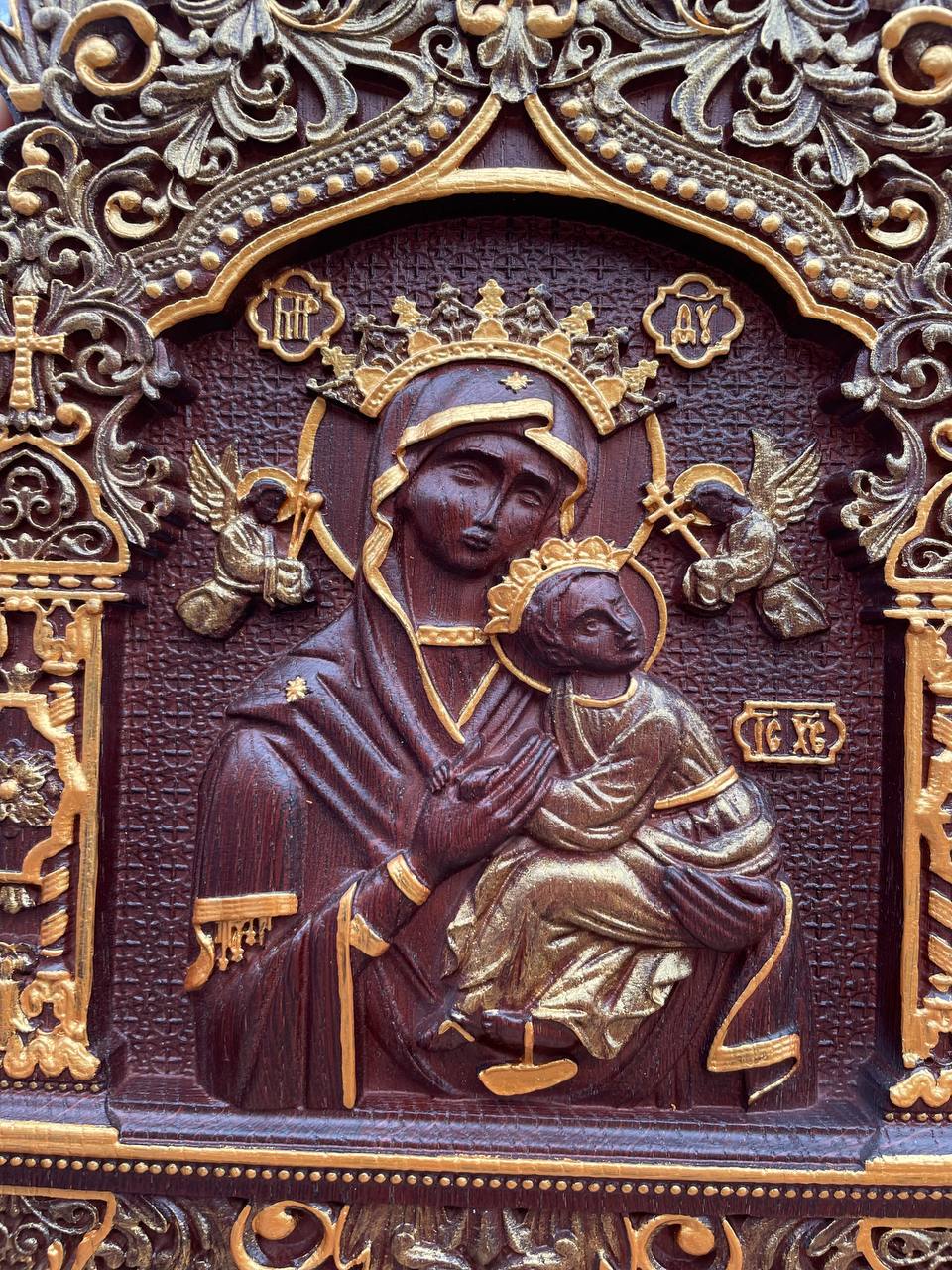 Our Lady of Perpetual Help Wooden Icon Baroque - Kozak Work Shop