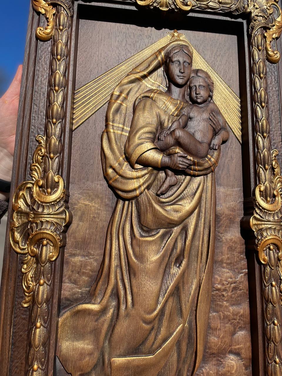 Sistine Madonna Wooden Sculpture - Kozak Work Shop