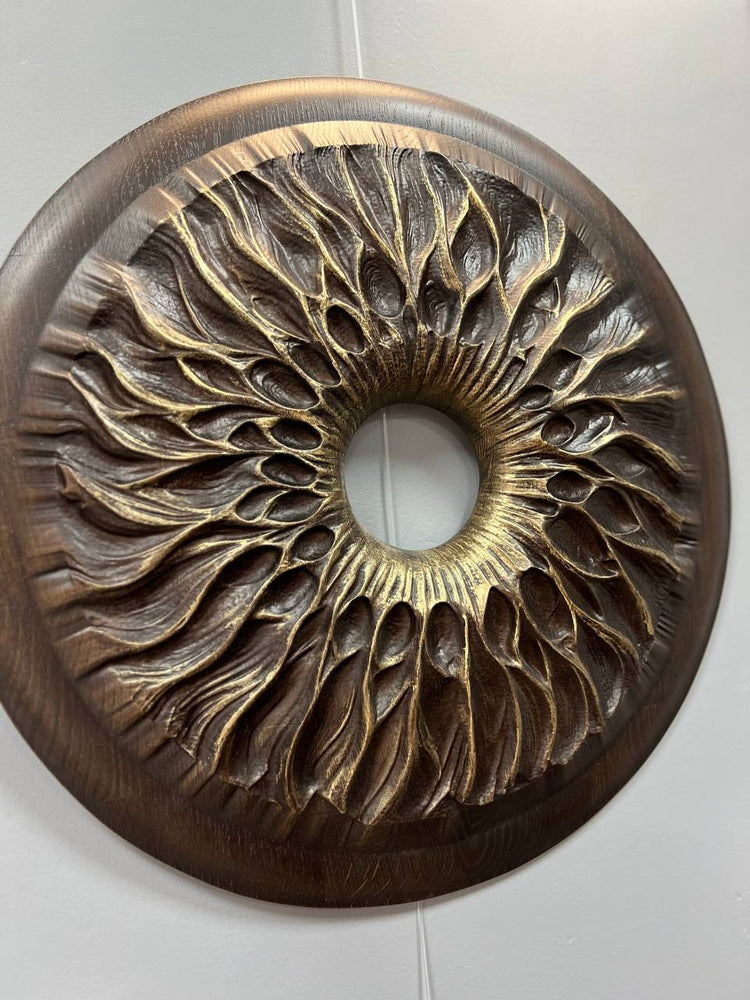 Handcarved Wooden Iris Wall Art – Organic Eye-Inspired Decor for Modern Interiors - Kozak Work Shop