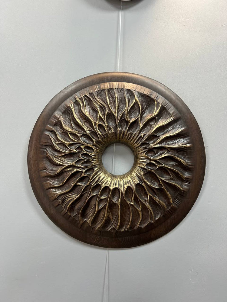 Handcarved Wooden Iris Wall Art – Organic Eye-Inspired Decor for Modern Interiors - Kozak Work Shop