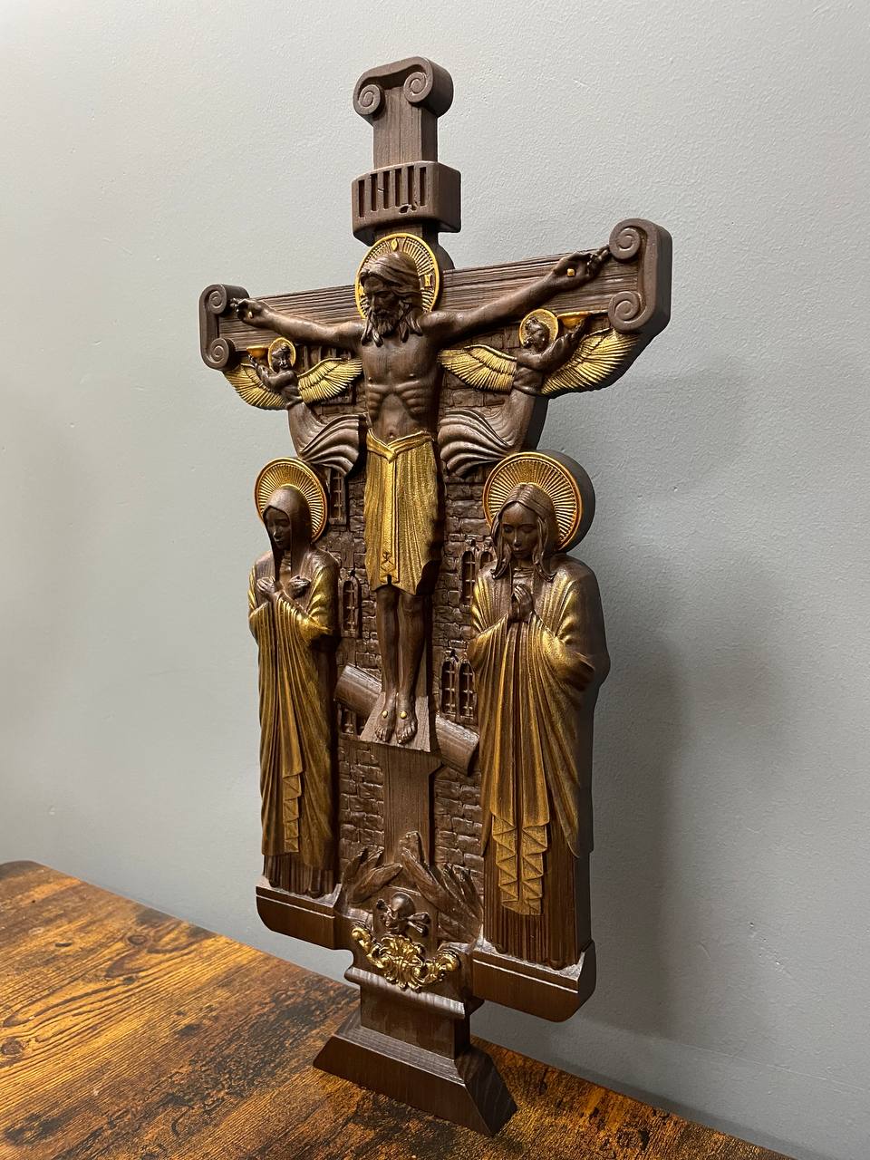 Hand-Painted Christian Wall Art Golgotha icon - Kozak Work Shop