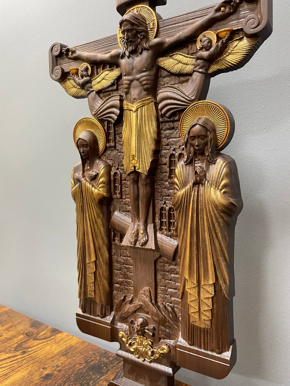 Hand-Painted Christian Wall Art Golgotha icon - Kozak Work Shop