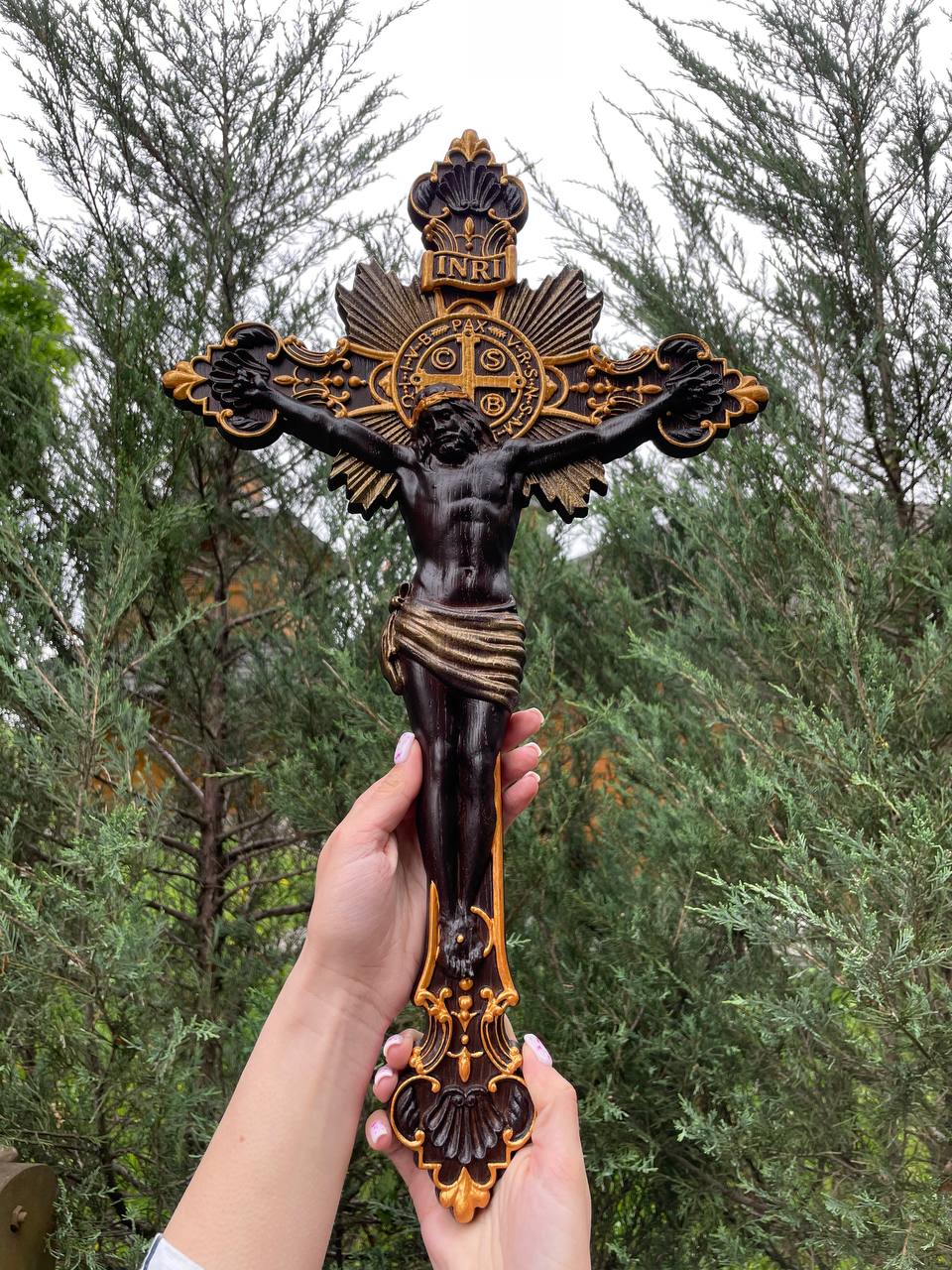 Wall Wooden Carved Jesus Crucifix - Kozak Work Shop