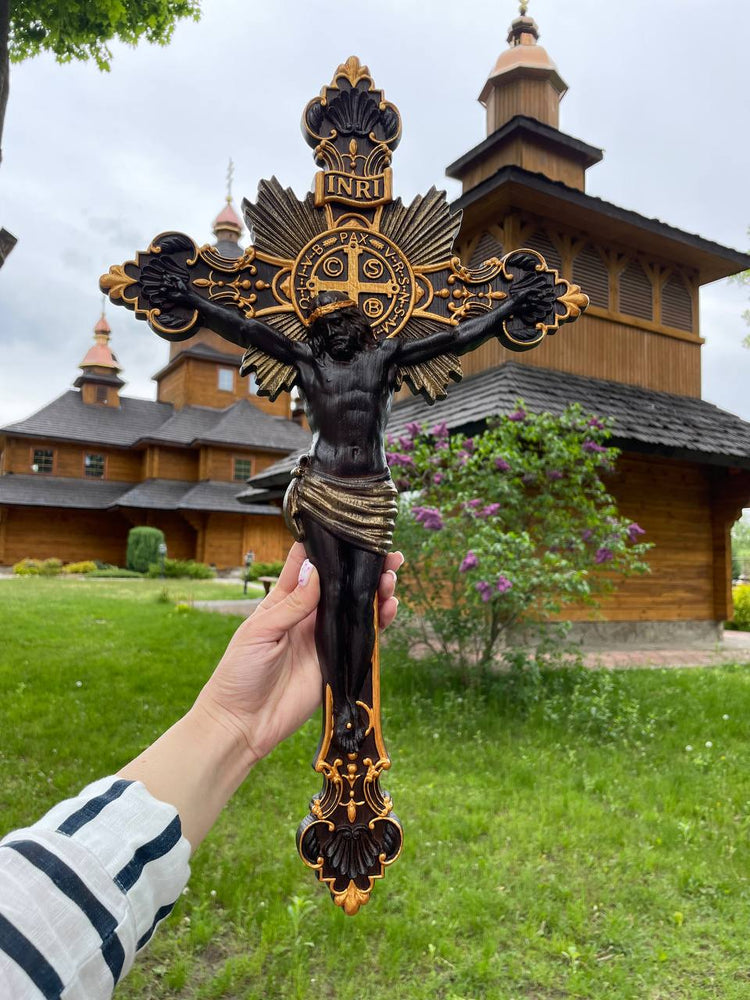 Wall Wooden Carved Jesus Crucifix - Kozak Work Shop