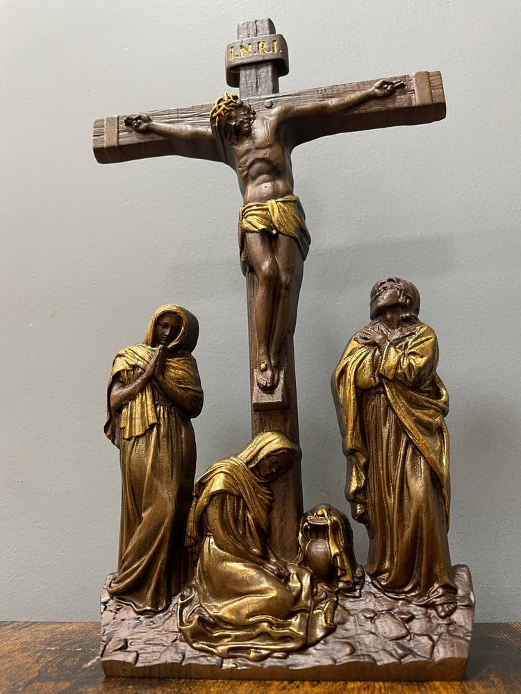 Wall Wooden Carved  Golgotha on the stand - Kozak Work Shop