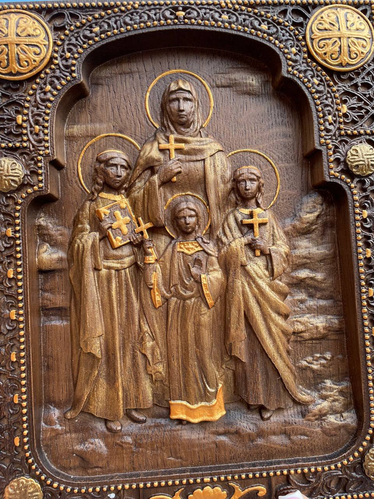 The Holy Martyresses Vera (Faith), Nadezhda (Hope) and Liubov (Love) - Kozak Work Shop