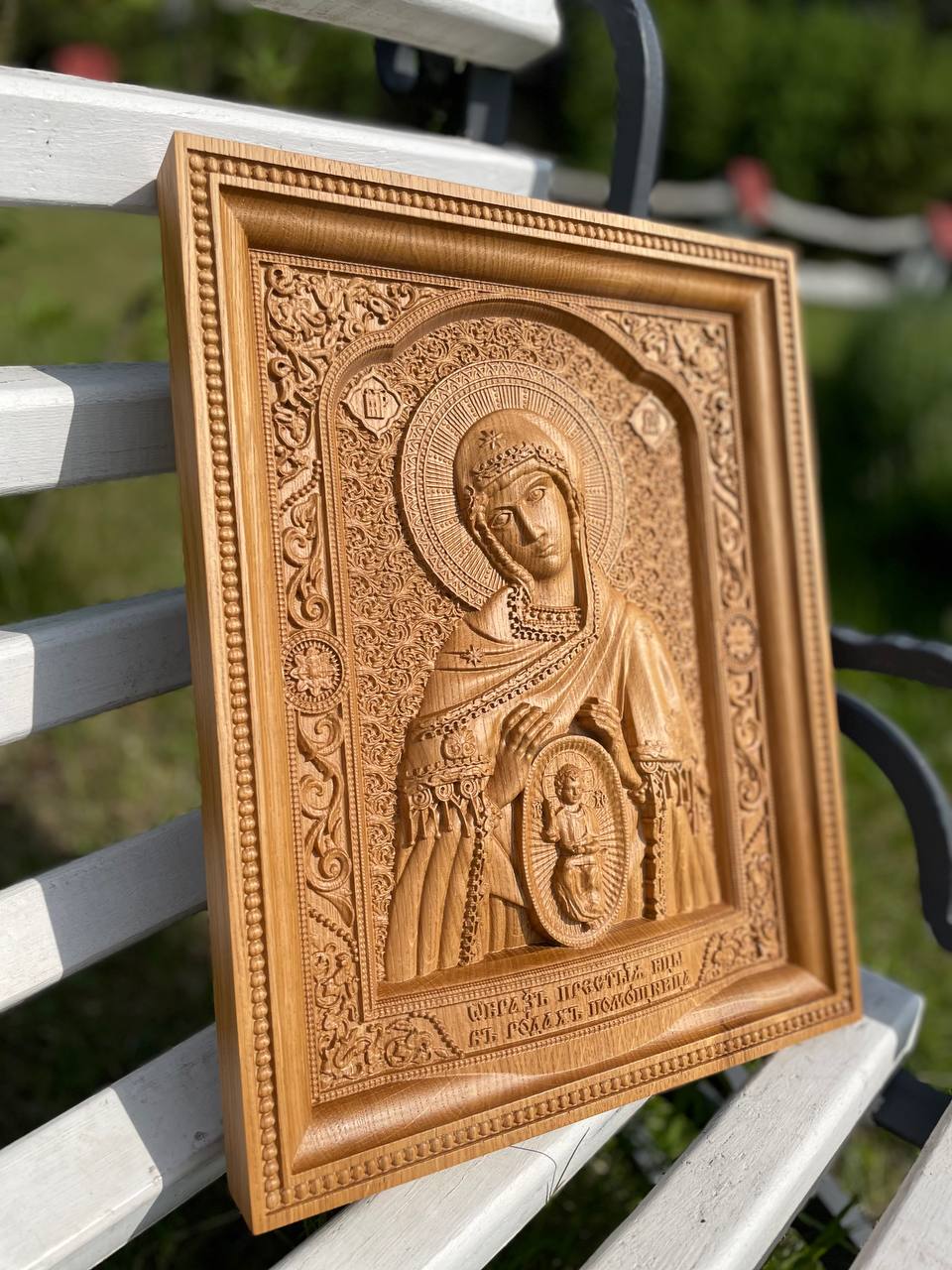 Hand-Carved Wooden Icon – Virgin Mary Birth Attendant - Kozak Work Shop