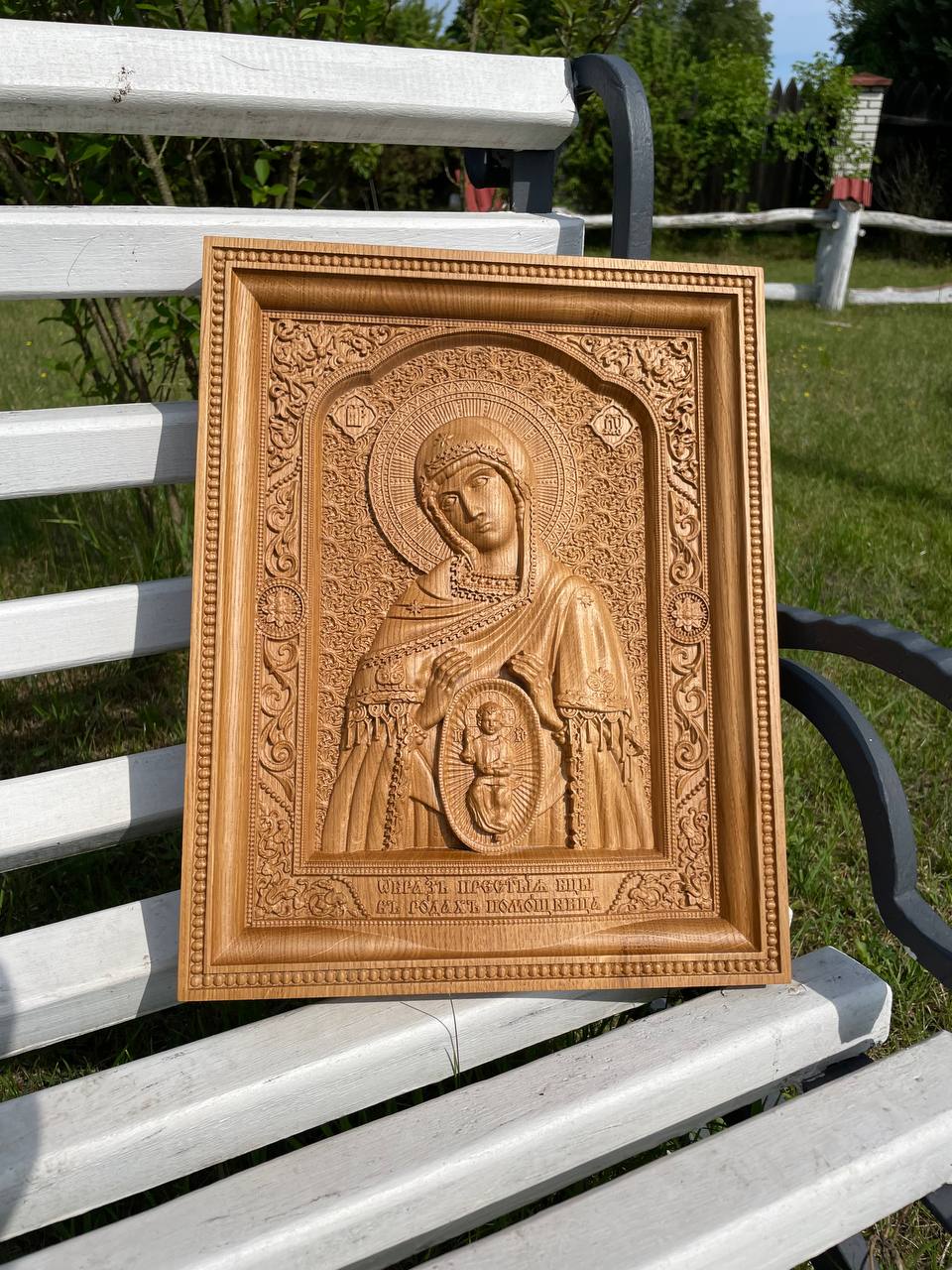 Hand-Carved Wooden Icon – Virgin Mary Birth Attendant - Kozak Work Shop