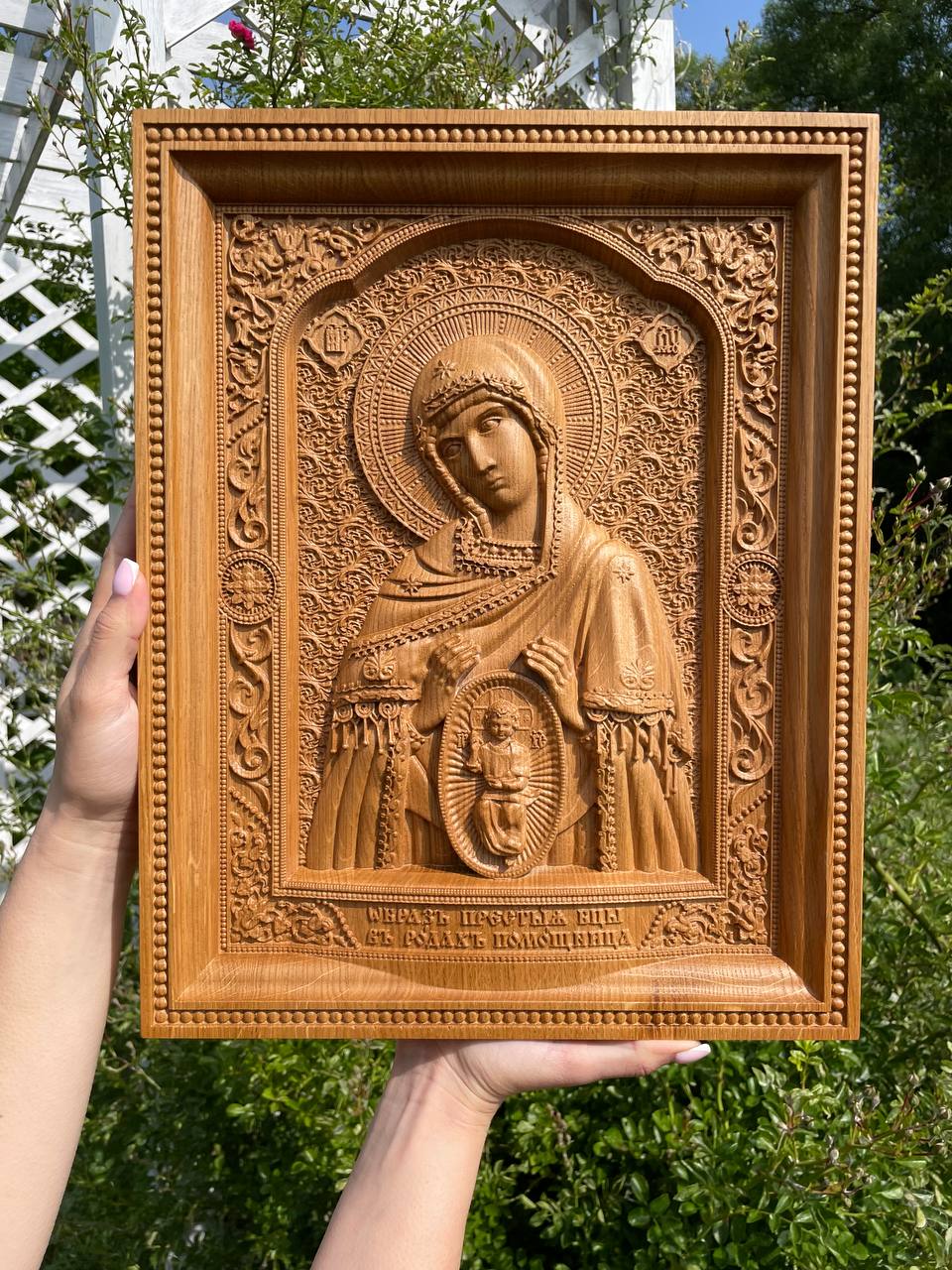 Hand-Carved Wooden Icon – Virgin Mary Birth Attendant - Kozak Work Shop
