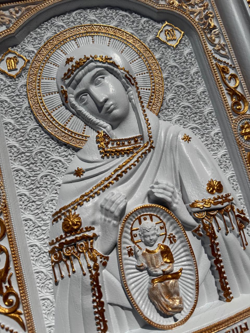 Hand-Carved Wooden Icon – Virgin Mary Birth Attendant - Kozak Work Shop