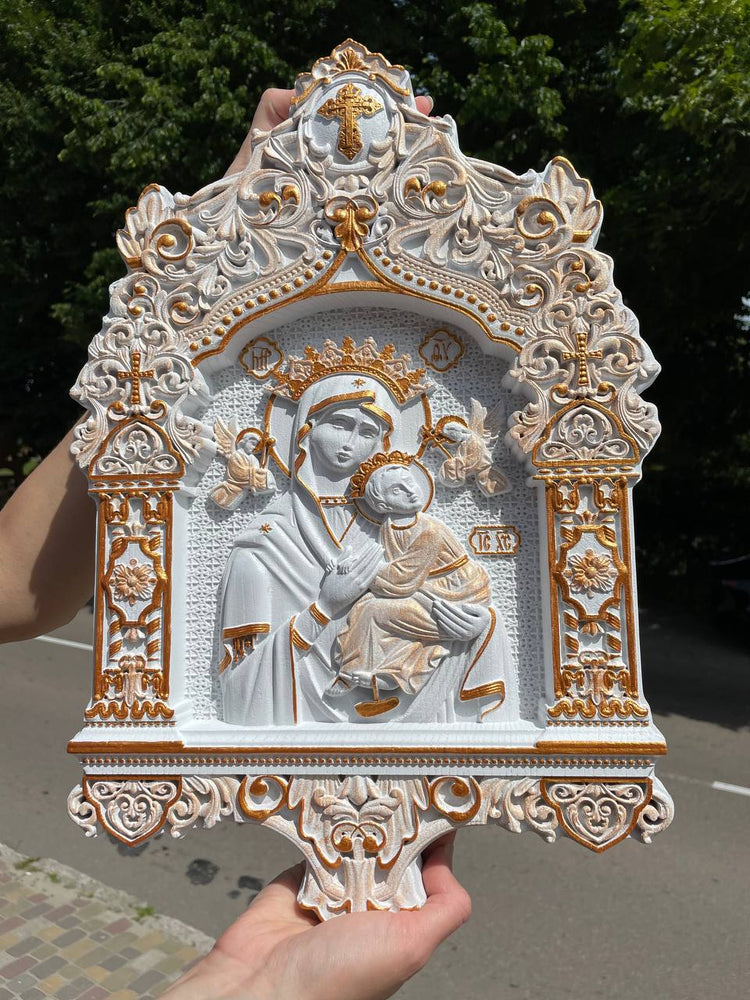 Our Lady of Perpetual Help Wooden Icon Baroque - Kozak Work Shop
