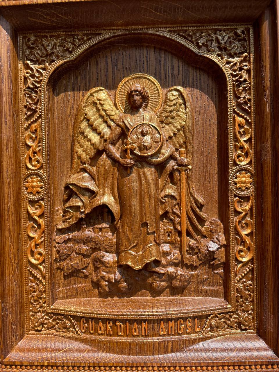 Guardian Angel wooden wall handmade decor - Kozak Work Shop