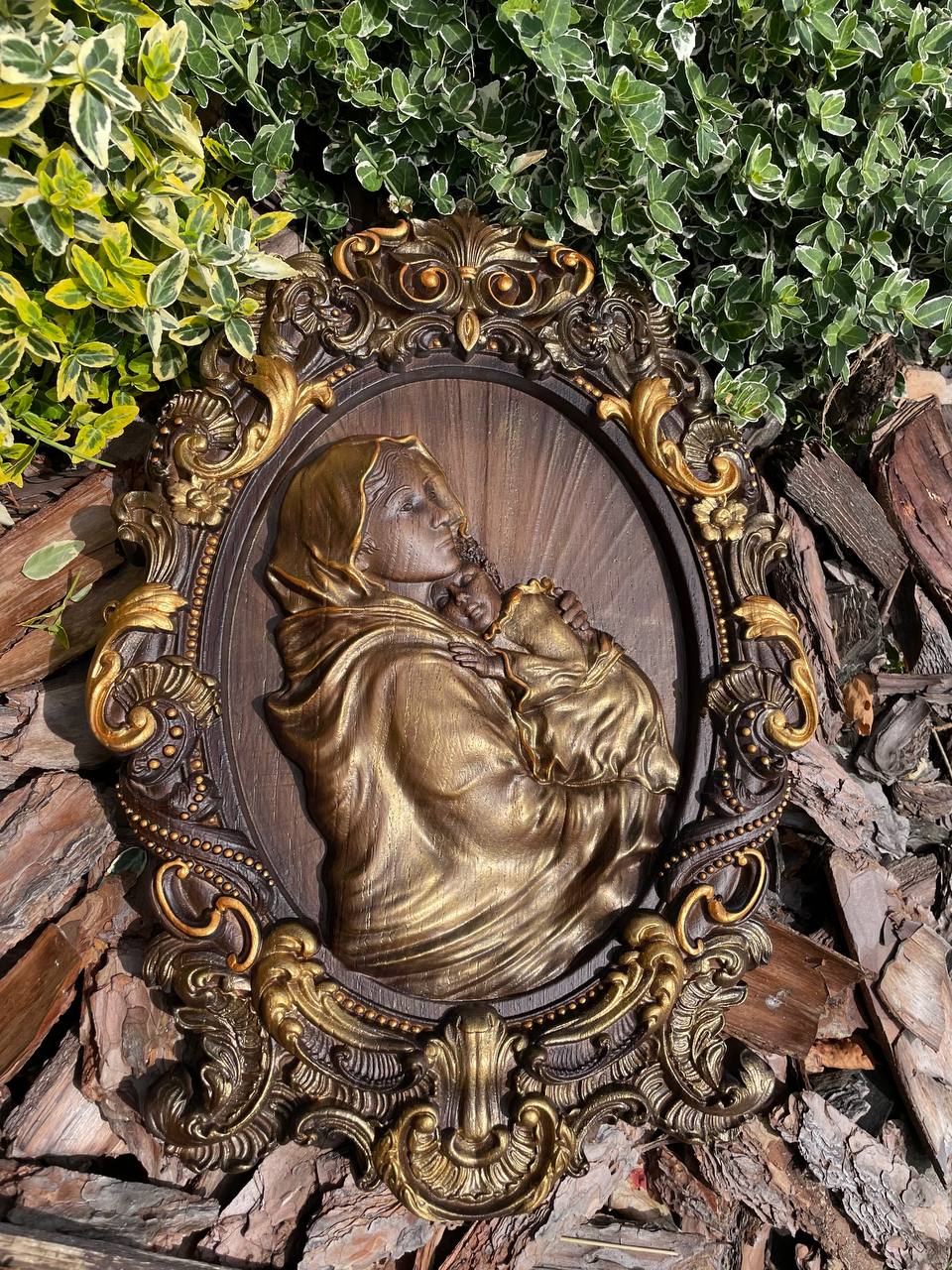 Virgin Mary Wooden Plaque