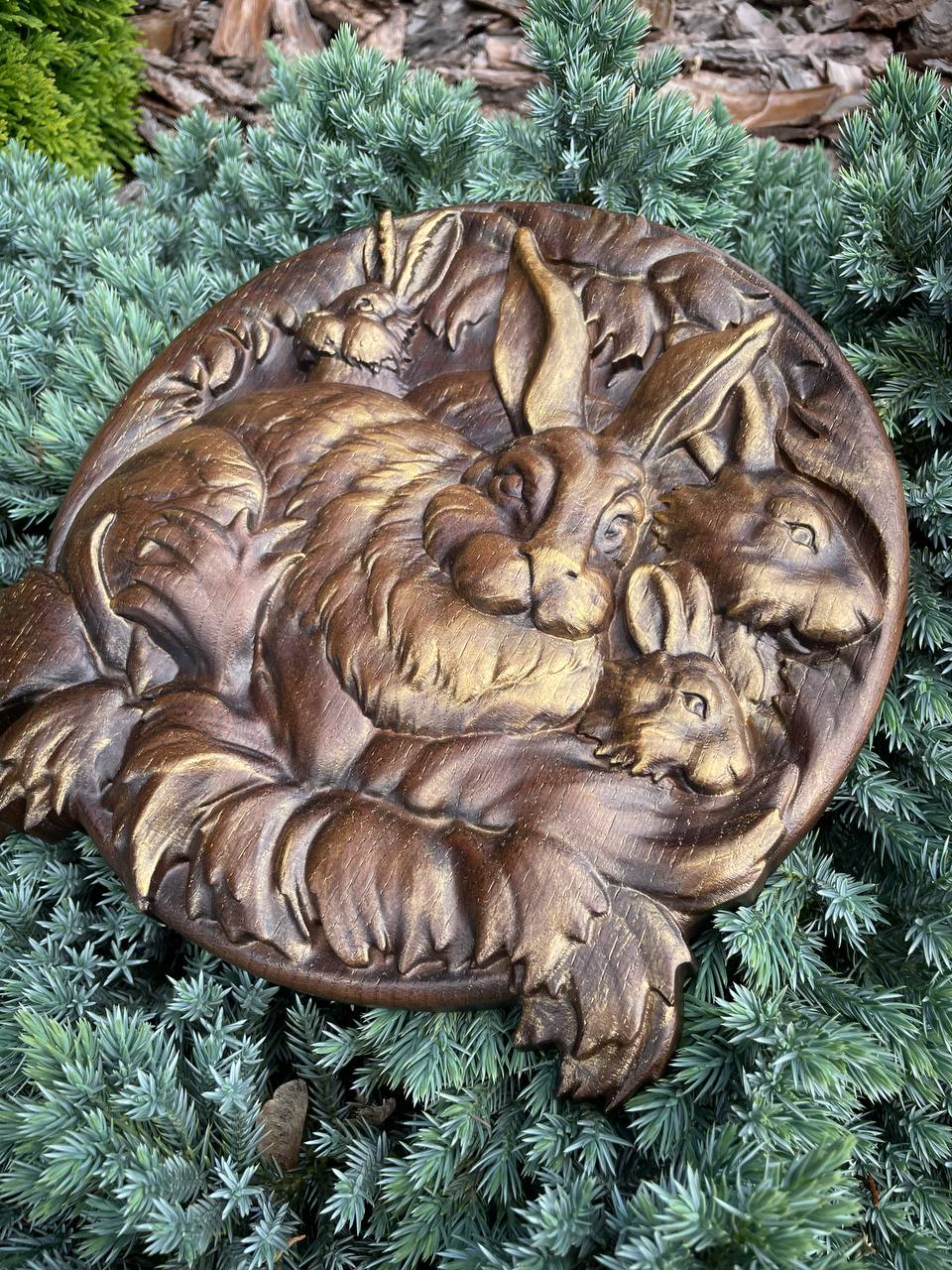Hare Wooden Carved Plaque - Kozak Work Shop