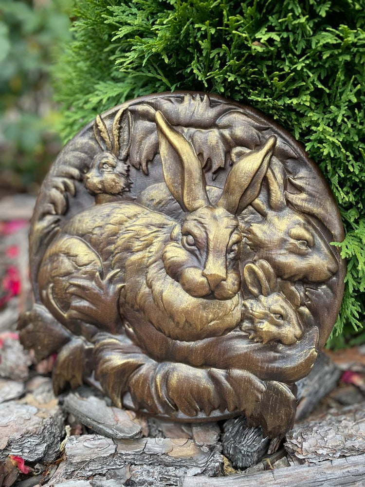 Hare Wooden Carved Plaque - Kozak Work Shop