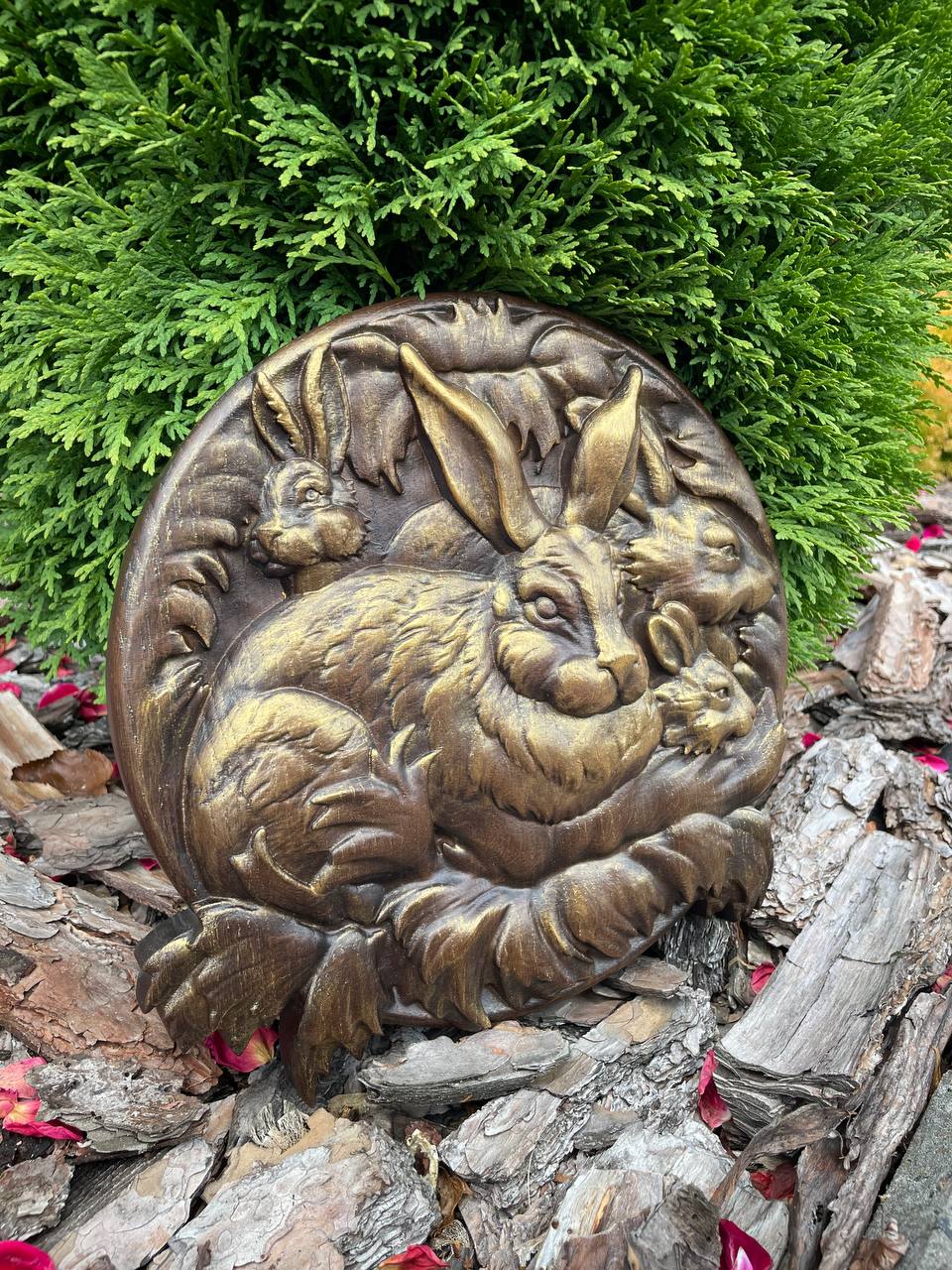 Hare Wooden Carved Plaque - Kozak Work Shop