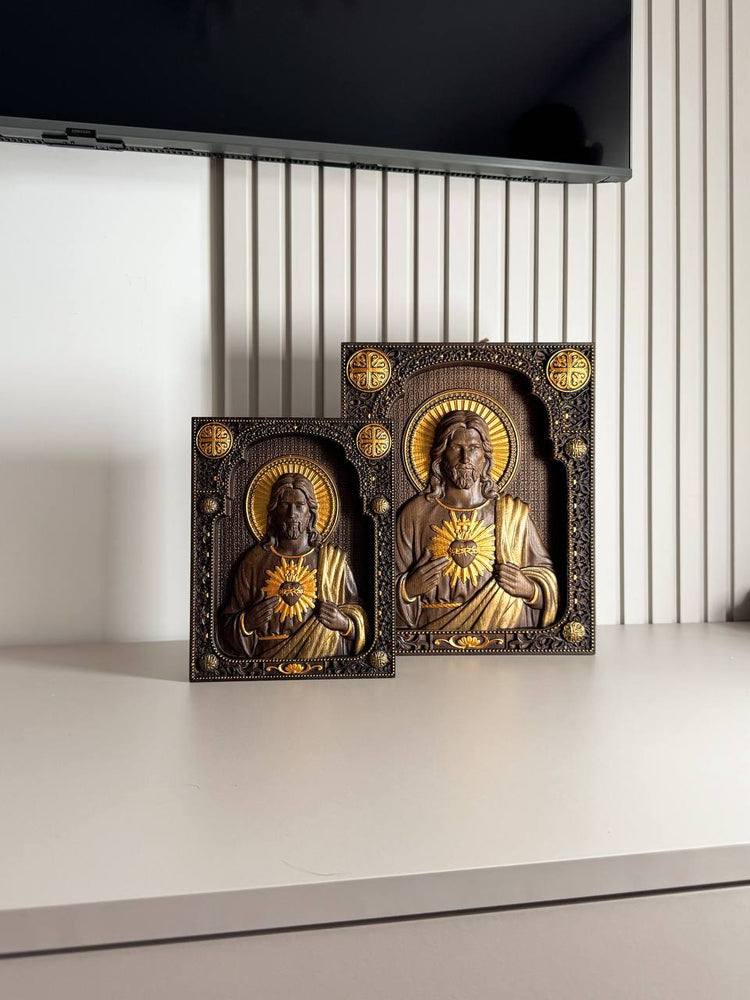 Sacred Heart of Jesus Wooden icon - Kozak Work Shop