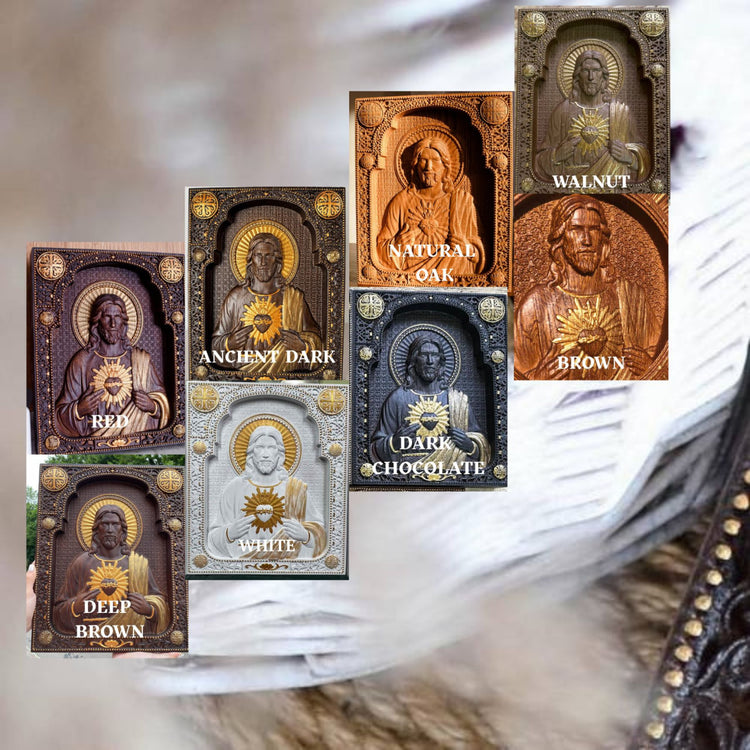 Sacred Heart of Jesus Wooden icon Classical - Kozak Work Shop