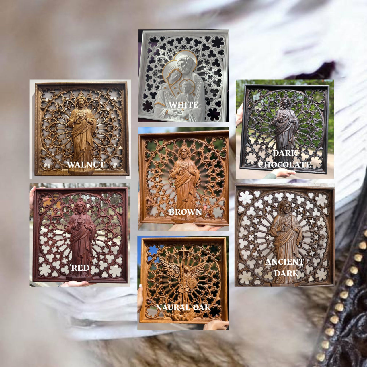 Modern Archangel Michael Wooden Statue