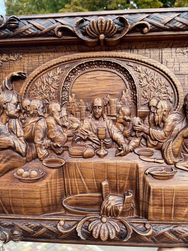 The Last Supper religious carved icon - Kozak Work Shop