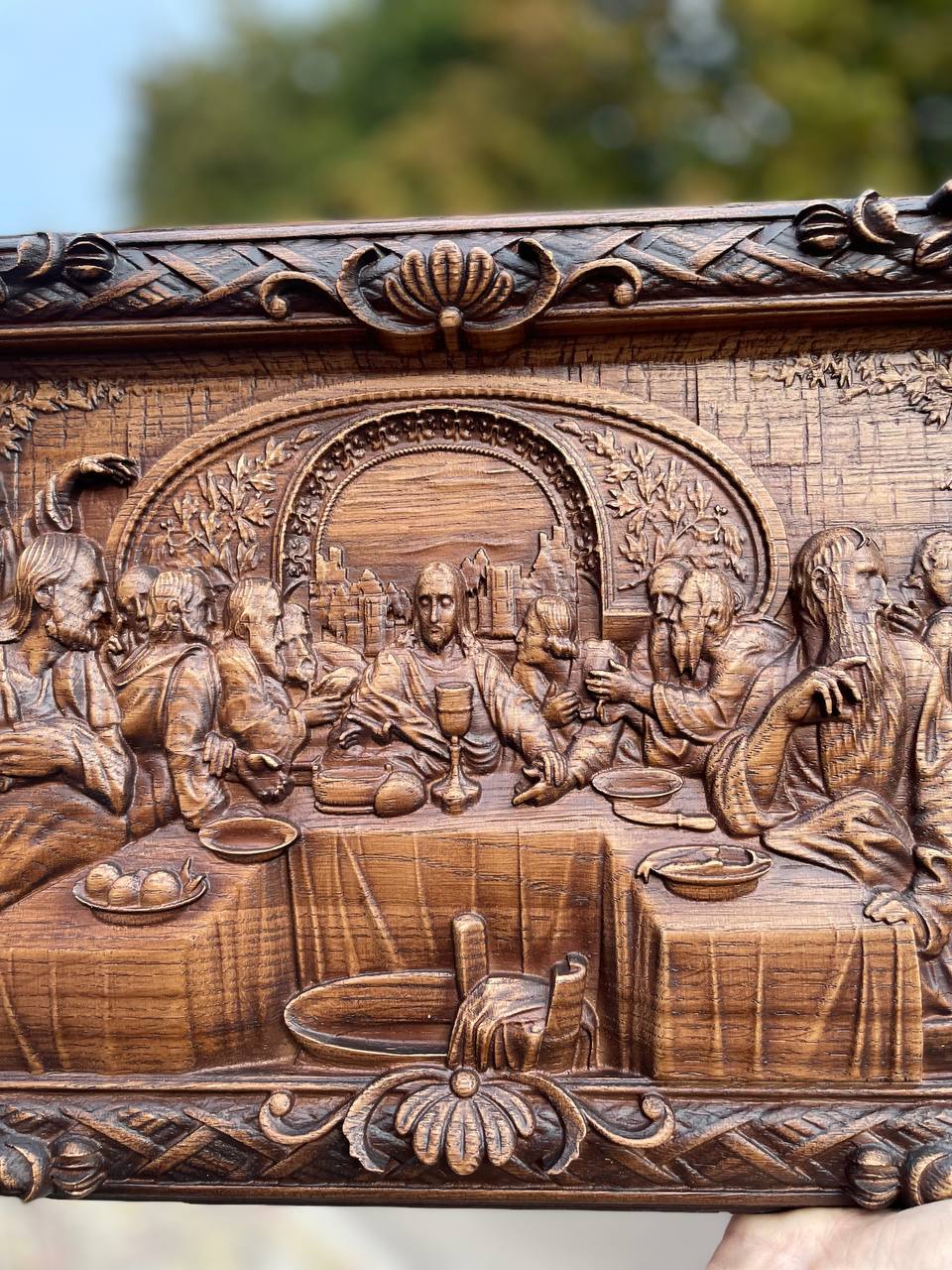 The Last Supper religious carved icon - Kozak Work Shop