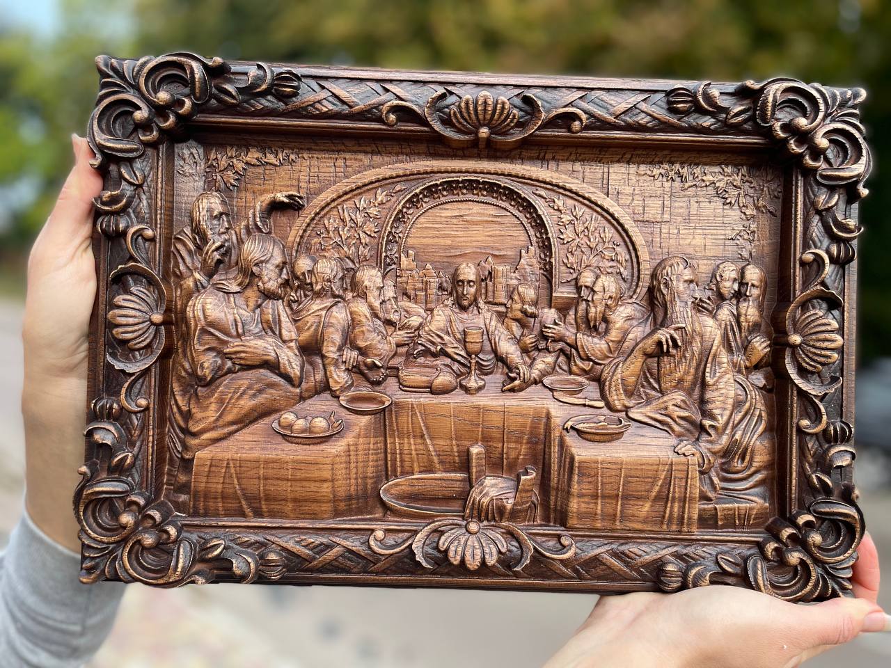 The Last Supper religious carved icon - Kozak Work Shop