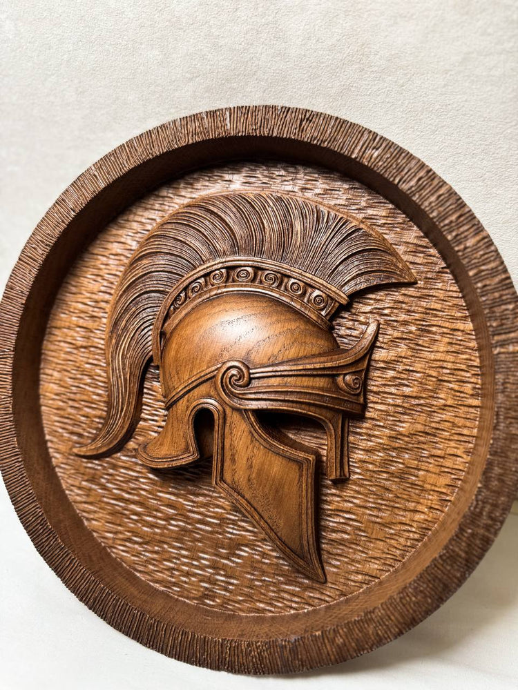 Greek Helmet Wooden Plaque - Kozak Work Shop