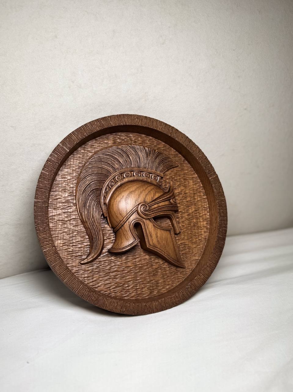 Greek Helmet Wooden Plaque - Kozak Work Shop