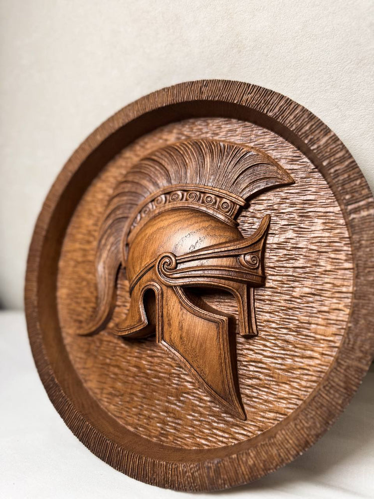 Greek Helmet Wooden Plaque - Kozak Work Shop