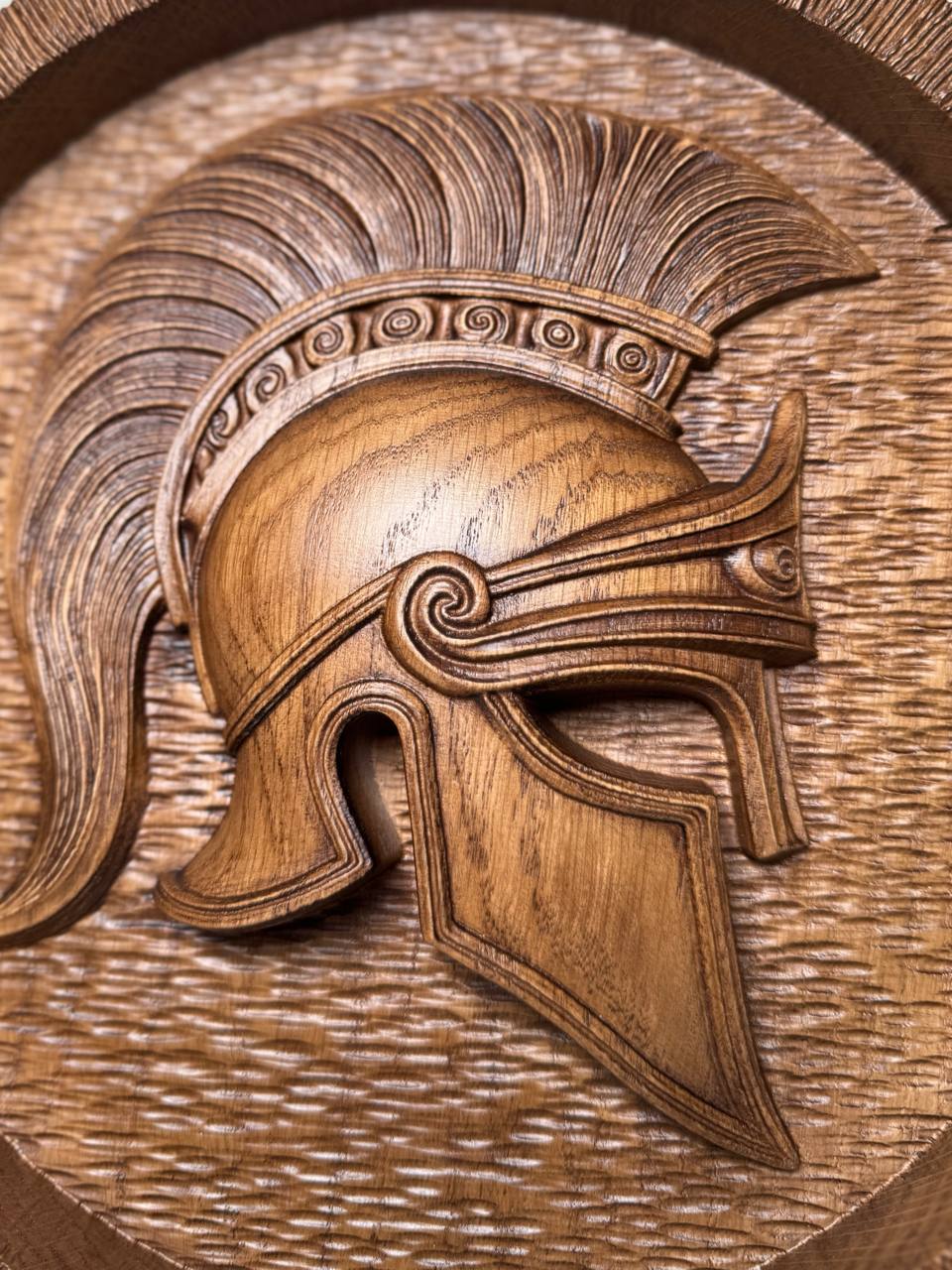 Greek Helmet Wooden Plaque - Kozak Work Shop