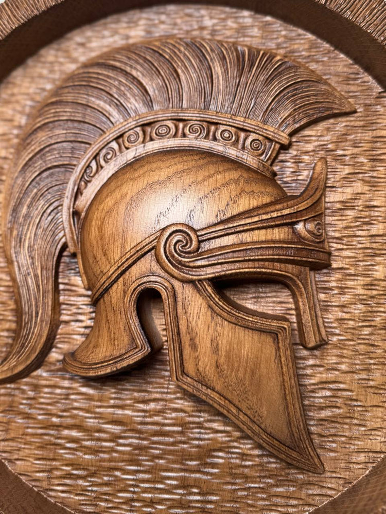 Greek Helmet Wooden Plaque - Kozak Work Shop
