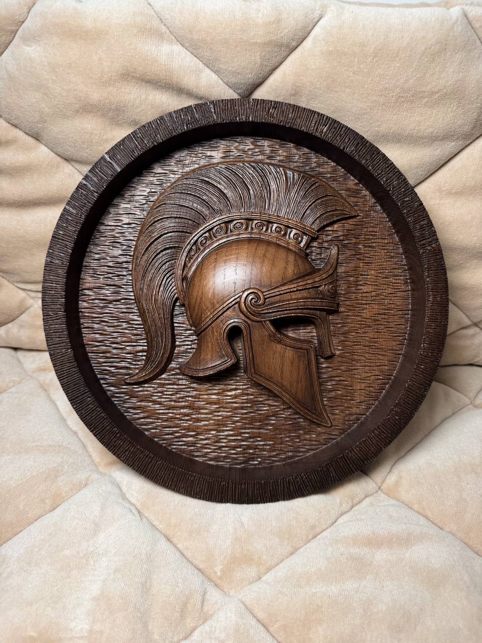 Greek Helmet Wooden Plaque - Kozak Work Shop