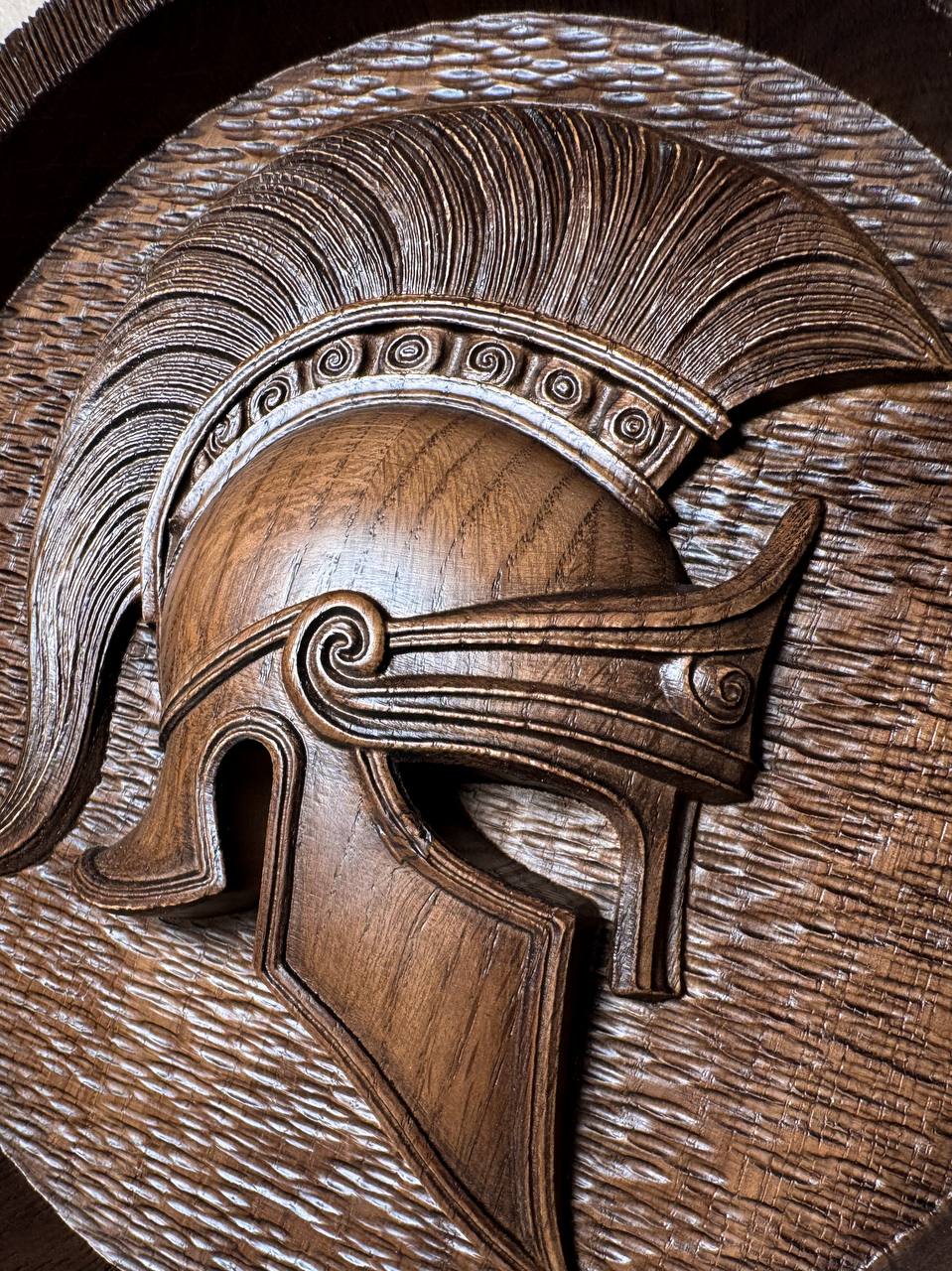 Greek Helmet Wooden Plaque - Kozak Work Shop