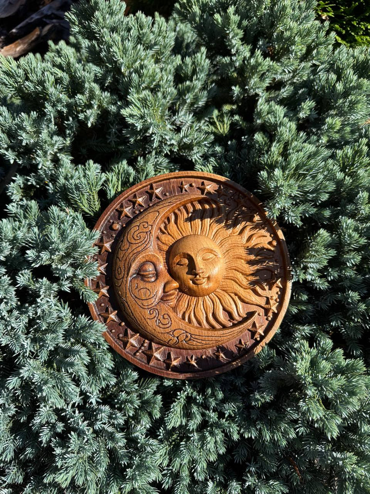 Moon and Sun Wooden Wall Art - Kozak Work Shop