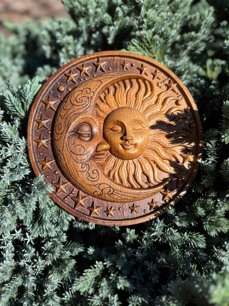 Moon and Sun Wooden Wall Art - Kozak Work Shop