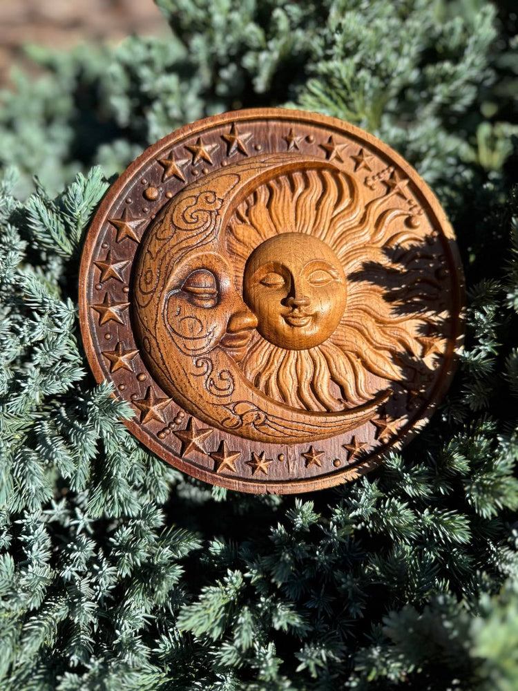 Moon and Sun Wooden Wall Art - Kozak Work Shop