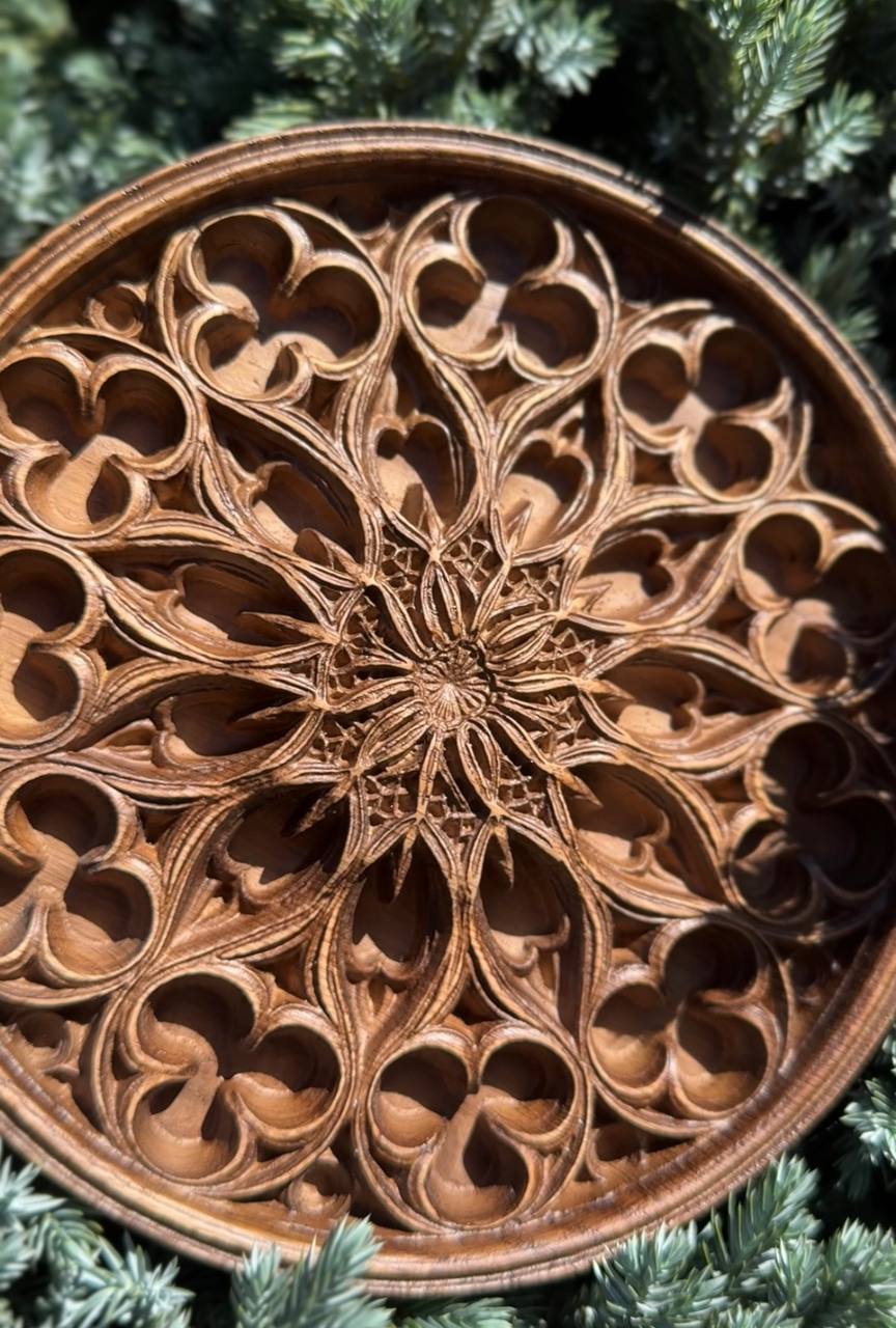 Floral Wood Carving Wall Art - Kozak Work Shop