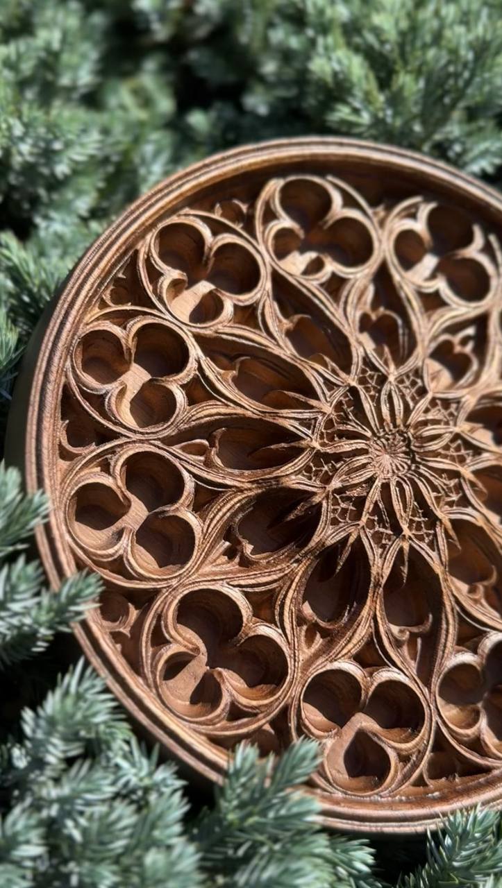 Floral Wood Carving Wall Art - Kozak Work Shop