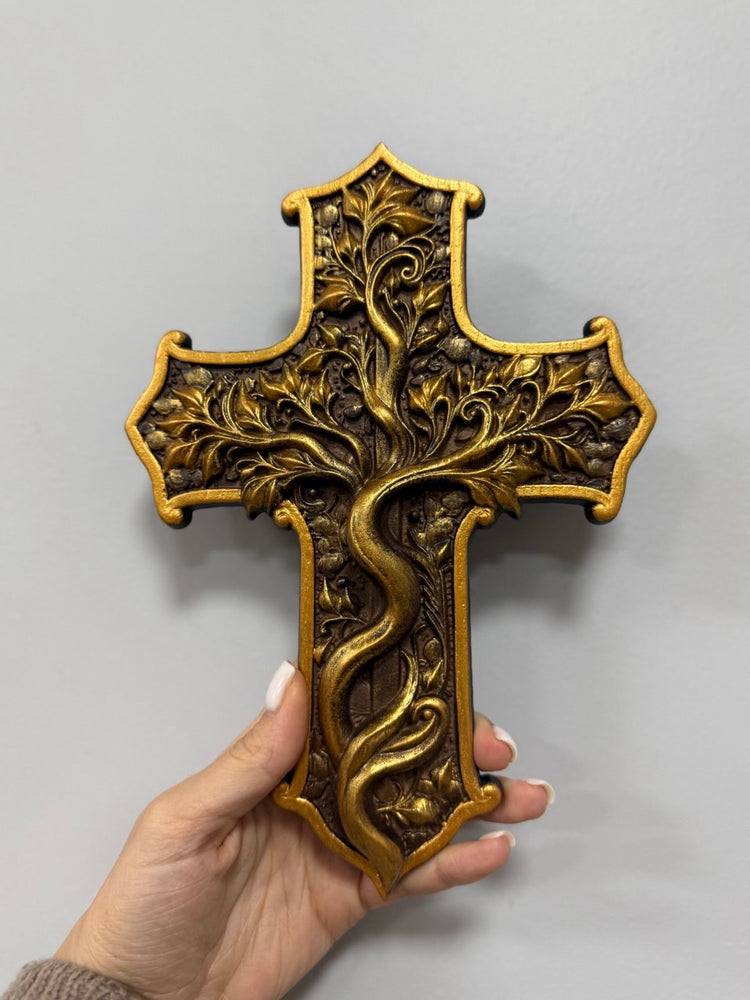 Tree of Life Cross Catholic Art - Kozak Work Shop