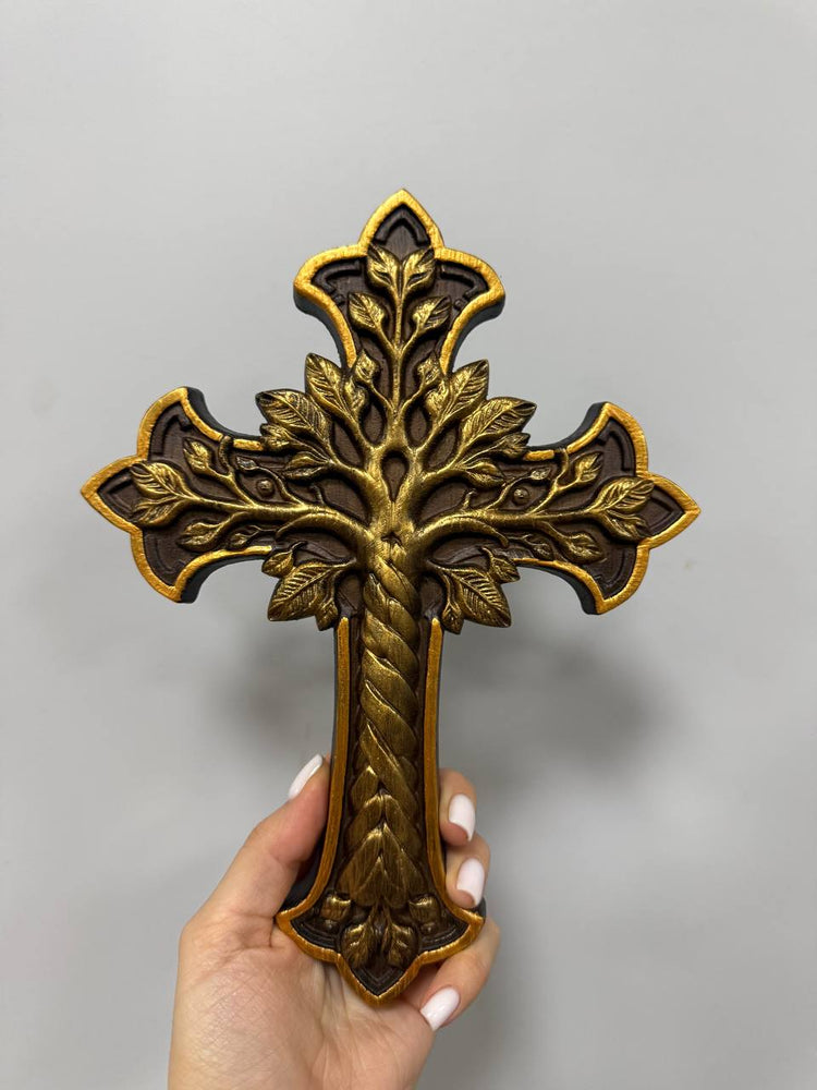Wooden Cross Tree of Life - Kozak Work Shop